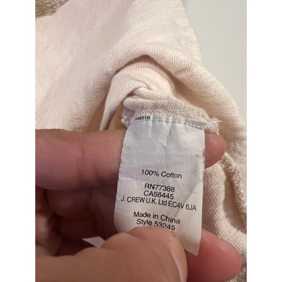 J.Crew Dazzling deer art tee  Small  Beige Embroidered Beaded Christmas Holiday - Picture 5 of 6